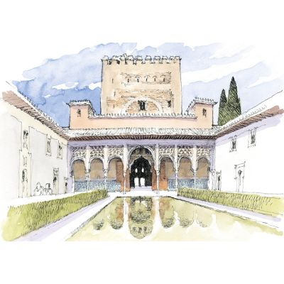 Postal La Alhambra. Patio de los Arrayanes