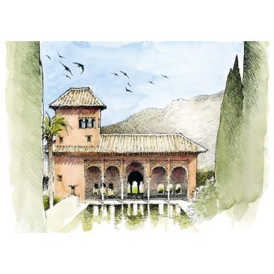 Postal La Alhambra. El Partal